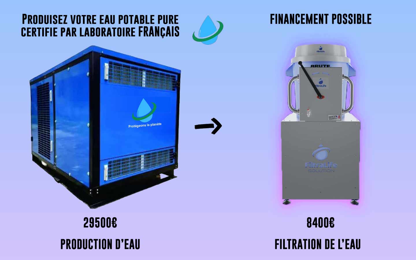 STATION D'Eau Atmo 1000L + Filtrage d'eau