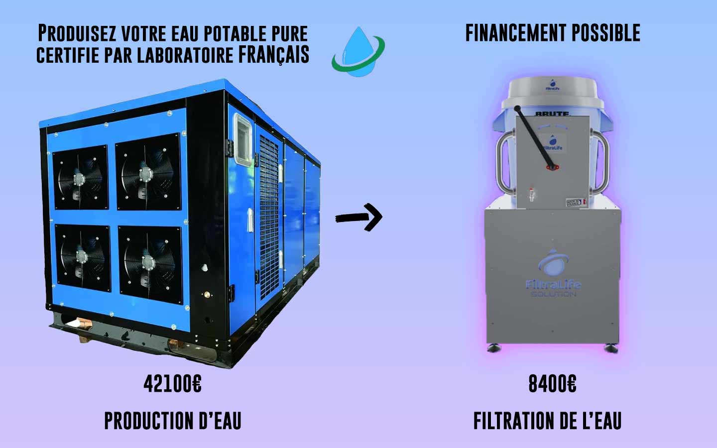 STATION D'Eau Atmo 2000L + Filtrage d'eau